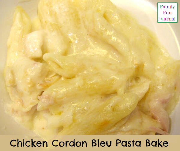 chicken cordon bleu pasta bake