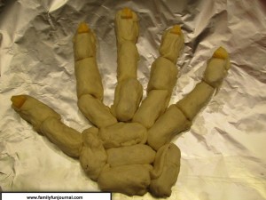 crescent roll hand