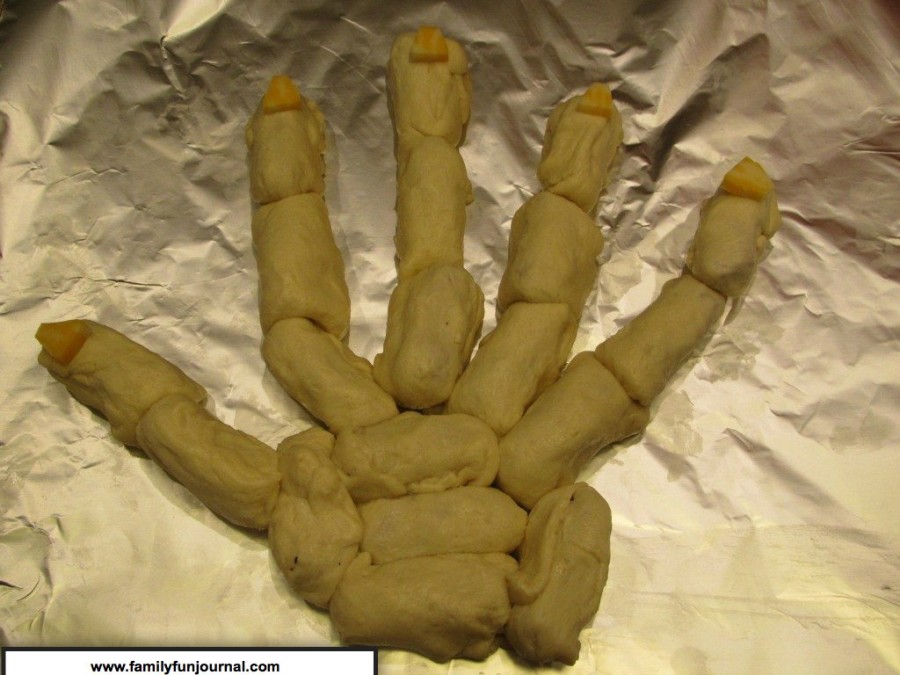 crescent roll skeleton hand