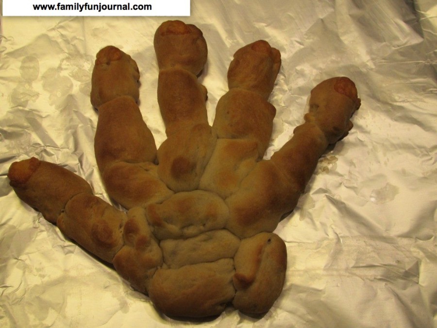 crescent roll skeleton hand