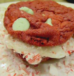 peppermint red velvet cookies