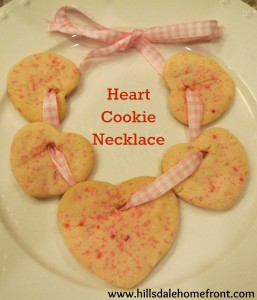 valentines day heart cookie necklace