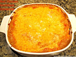 red chicken enchilada casserole