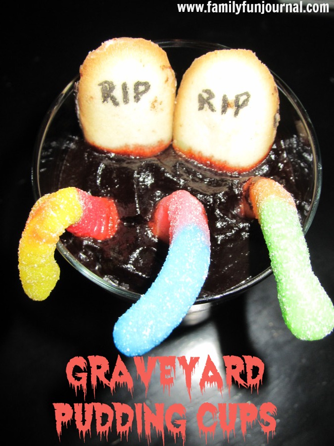 halloween graveyard pudding cups