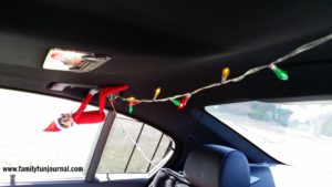 christmas elf on shelf in car