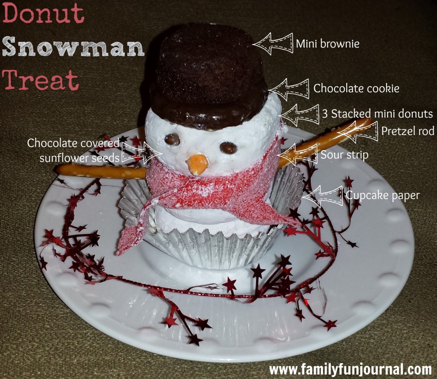 donut snowman treat