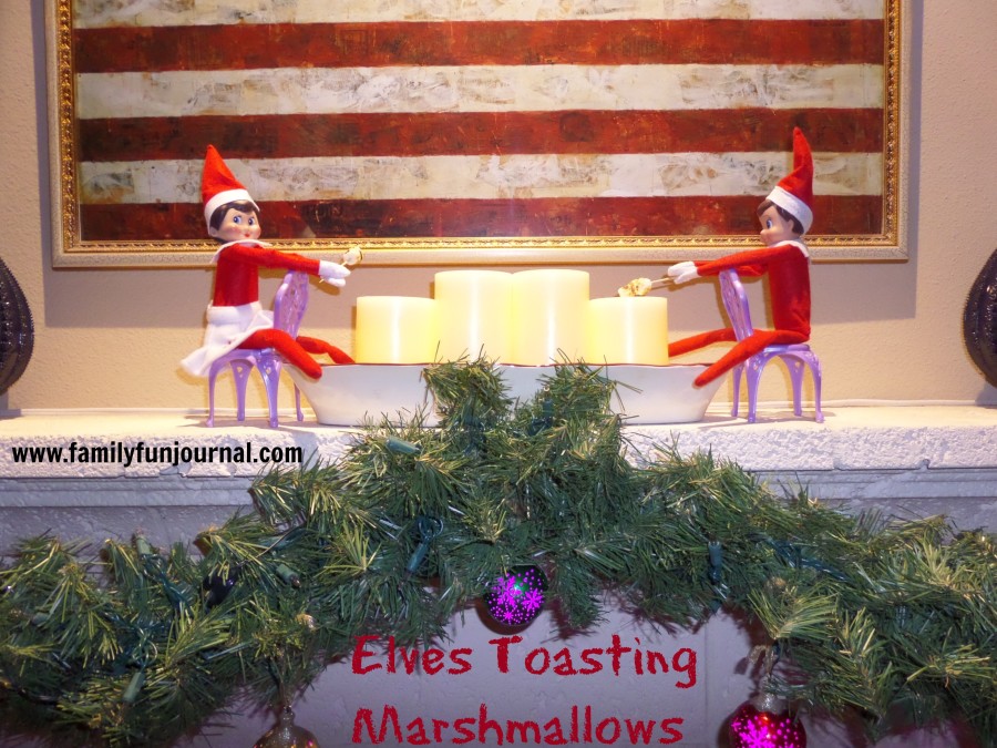 elf on the shelf toasting marshmallows