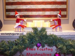 elf on the shelf toasting marshmallows