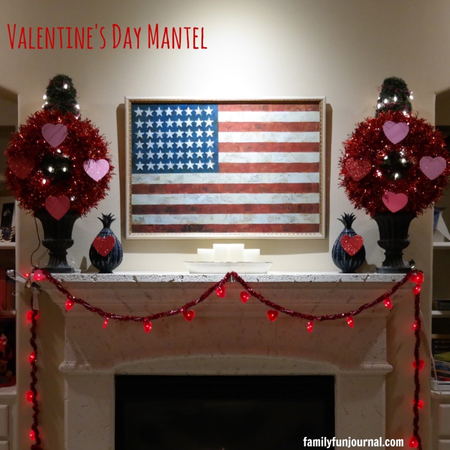 valentines day mantel