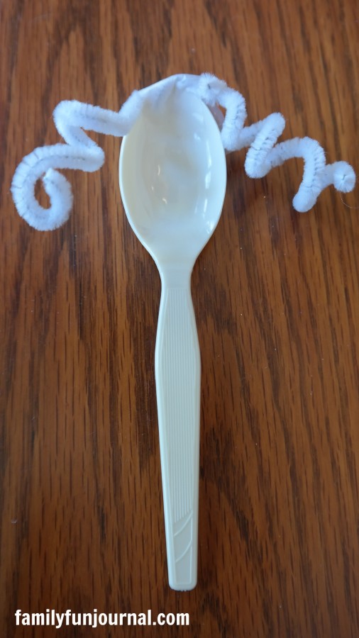 plastic spoon puppets step 1