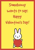 Bunny Valentine’s Day Card Printable