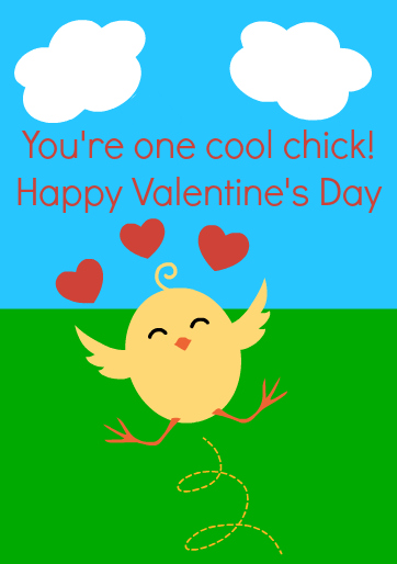 chick valentine printable