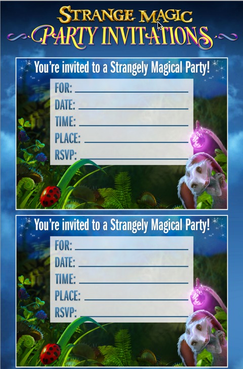 stragne magic party invites