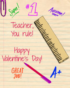 teacher valentines day card