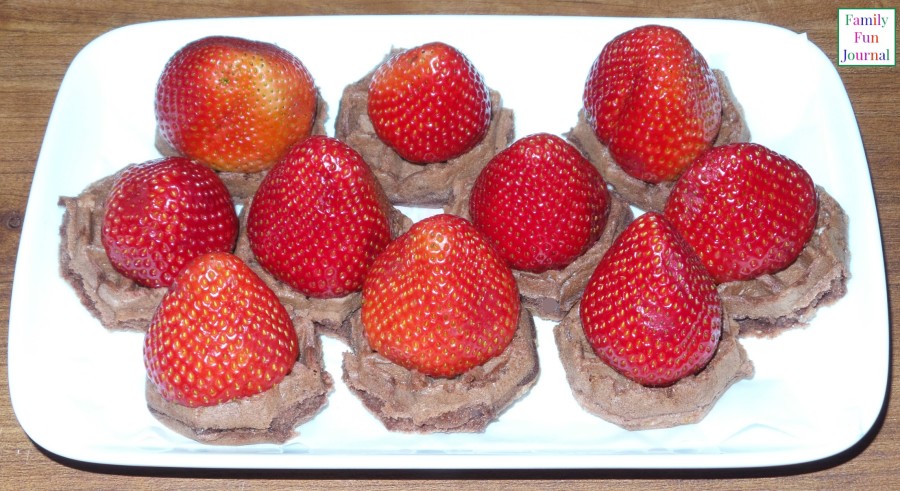 chocolate eggo waffles strawberries
