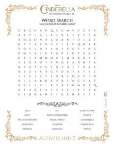 cinderella word search