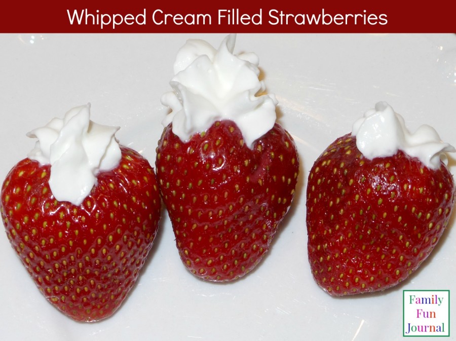 whipped cream filled strawberries