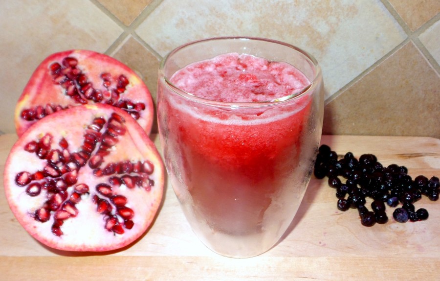 delicious pomegranate blueberry slushie