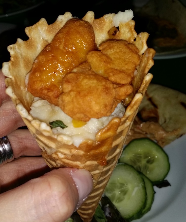 chicken and waffle cone