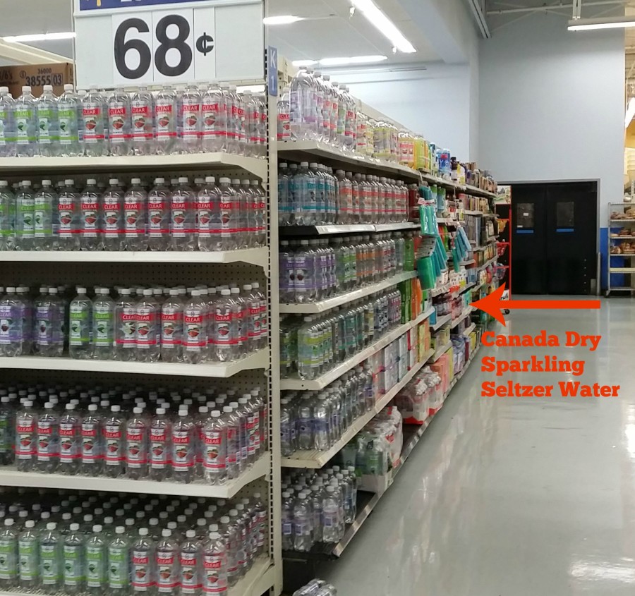 canada dry sparkling seltzer water at walmart aisle