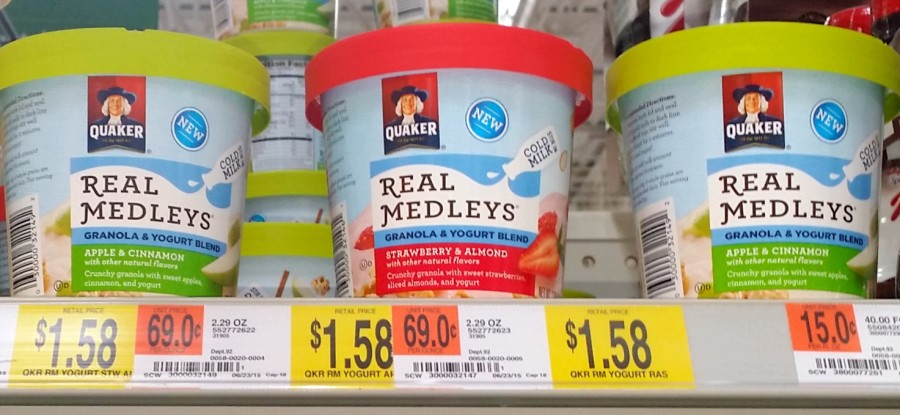 quaker real medleys yogurt cups walmart