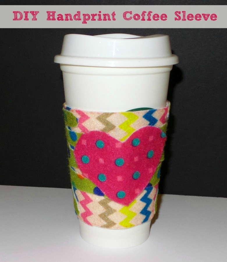 DIY Handprint Coffee Sleeve Gift Pin