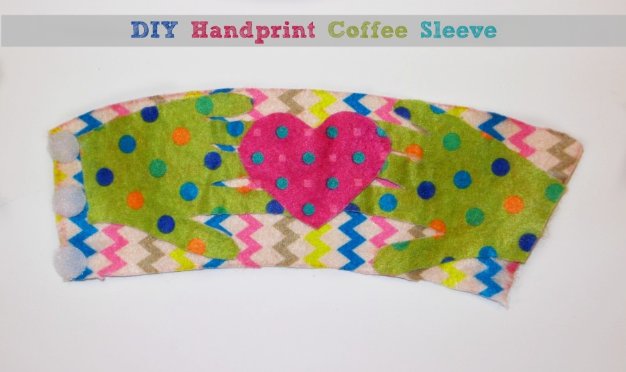 diy handprint coffee sleeve