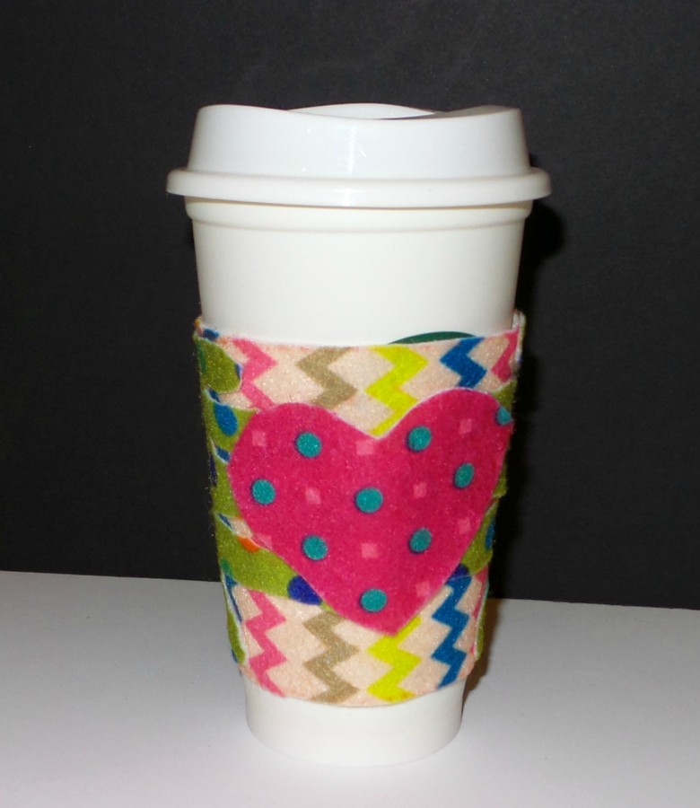 diy handprint coffee sleeve gift