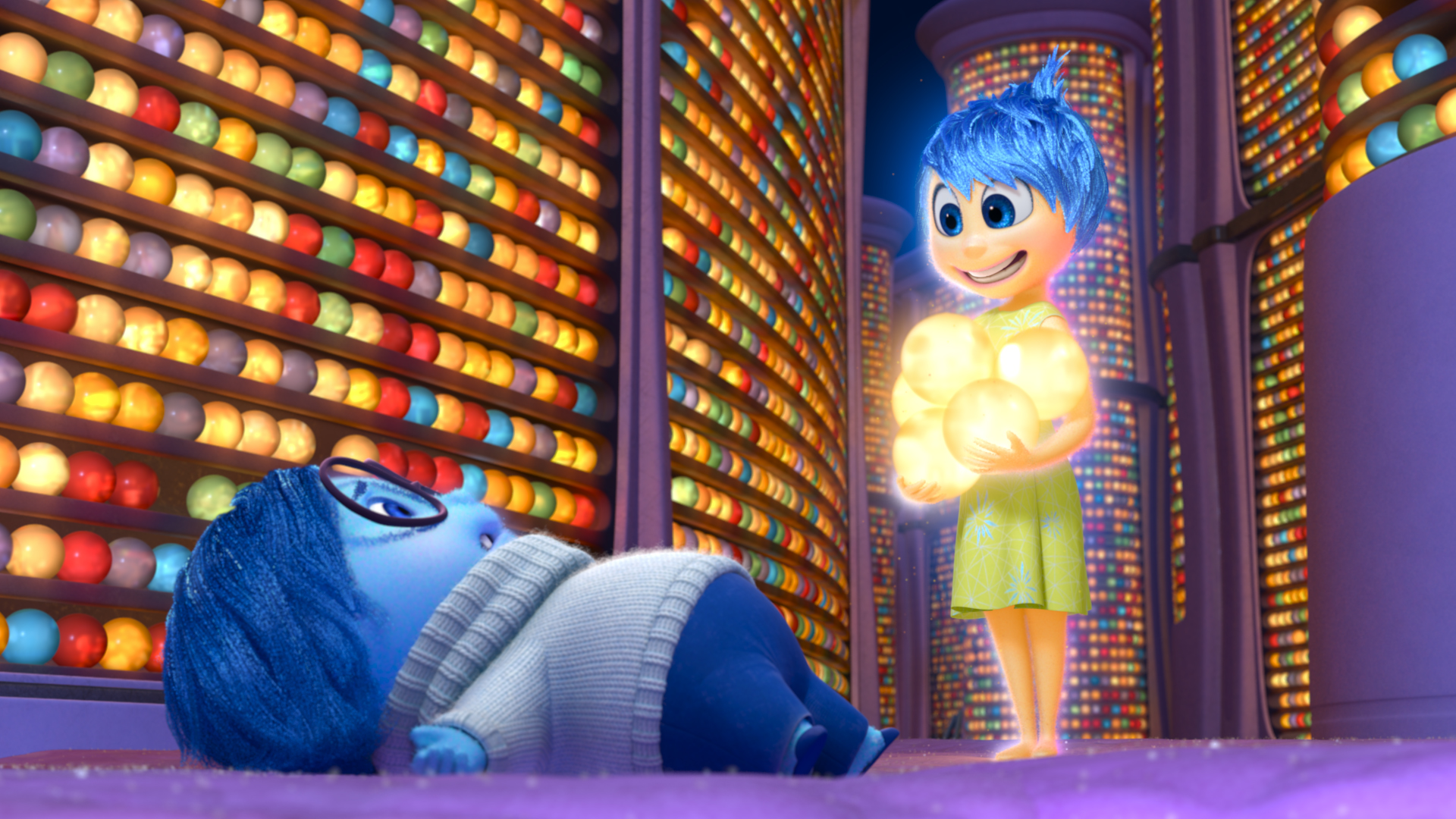 INSIDE OUT - Pictured (L-R): Sadness, Joy. 2015 Disney Pixar. All Rights Reserved.