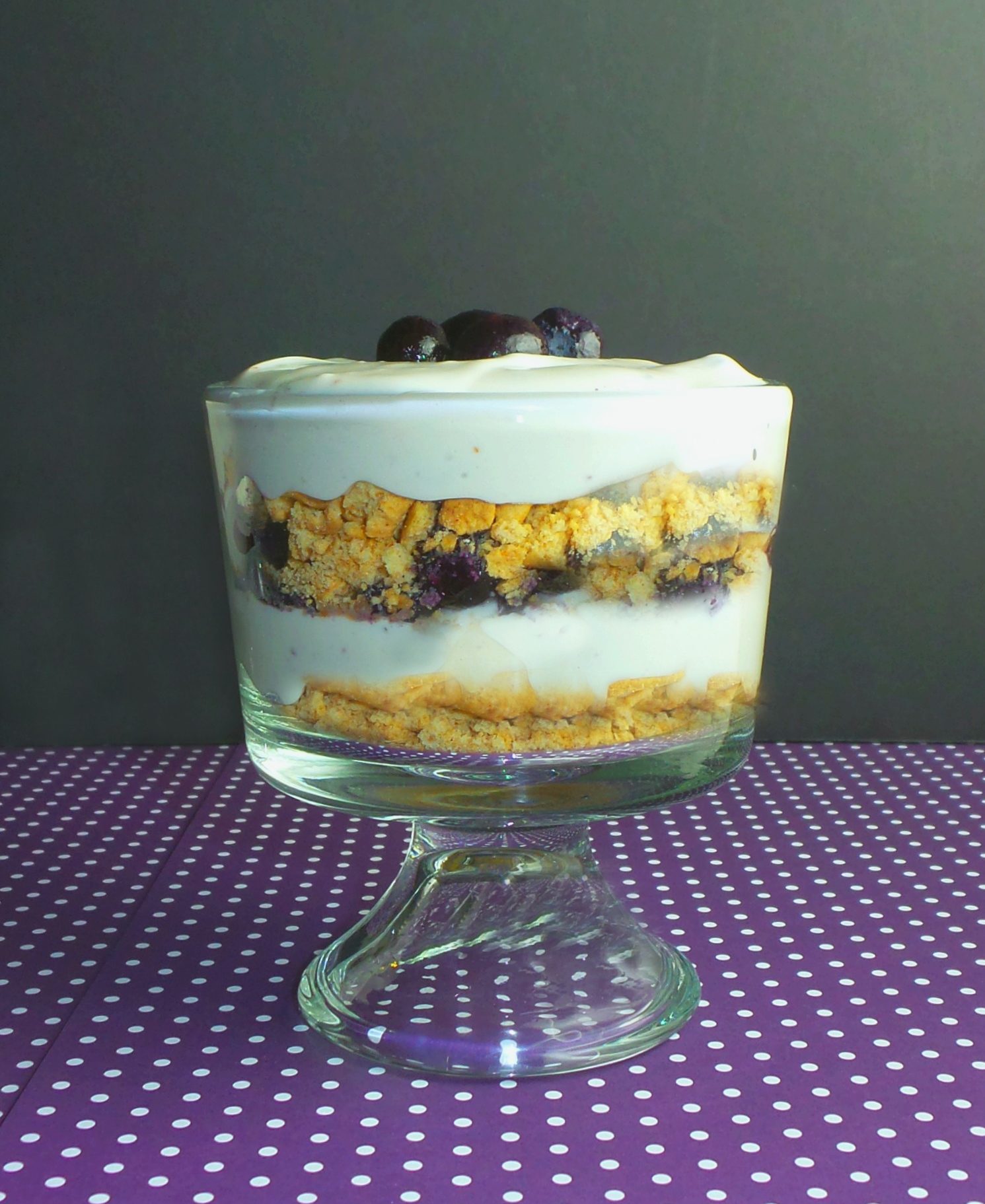 no bake blueberry cheesecake parfait dessert