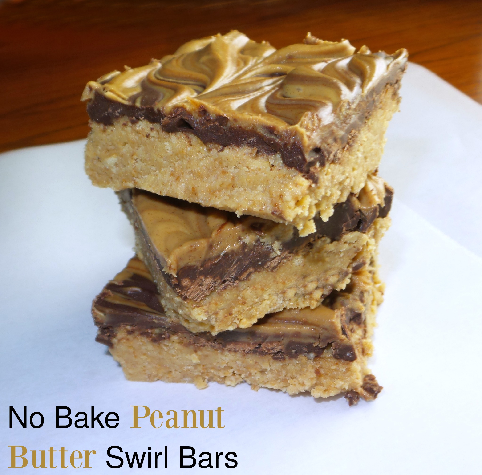 Delicious no bake peanut butter swirl bars!