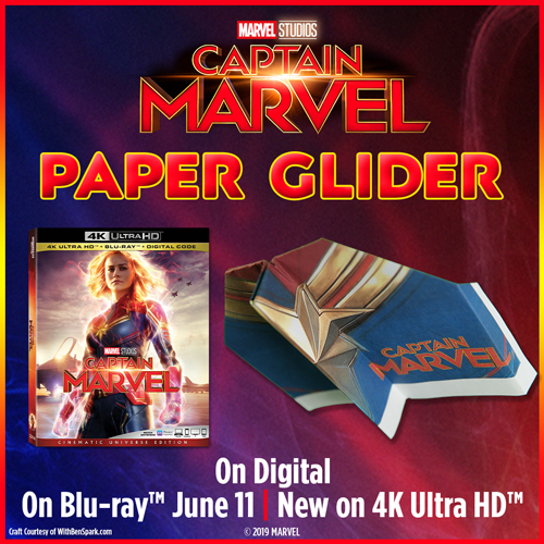 Captain Marvel Paper Glider