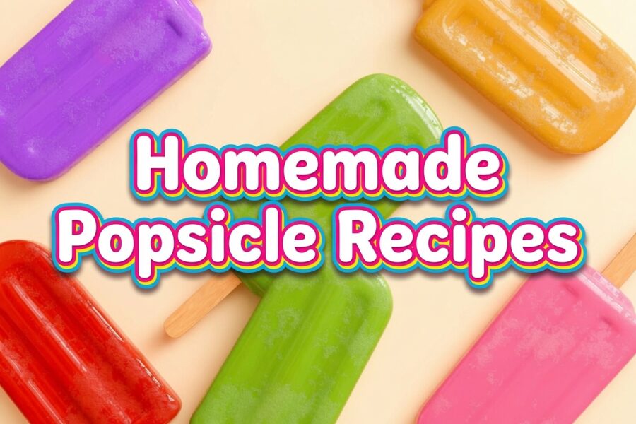 Colorful homemade popsicles made with fresh fruit and yogurt perfect for summer family fun